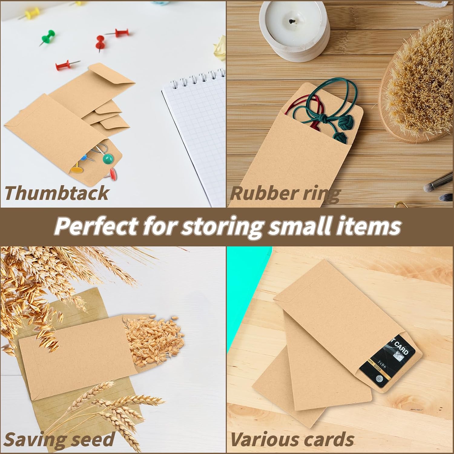 1000 Pack Small Coin Envelope 4.25x 2.5in Gold Kraft Money Envelope Small Cash Envelopes Mini Key Envelopes with Gummed Flap for Home and Office Use