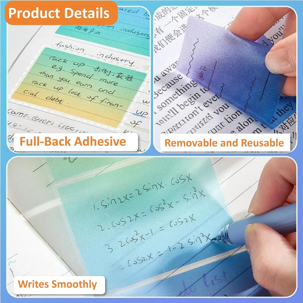 (4 Pack) Glitter Sticky Note, Cute Monster Box,105 Sheets/Roll Fun Cute Sparkle Pull-Out Memo Pads, Cute Self Adhesive Memo Pads, Transparent Glitter Sticky Notes, Small to Do List (4pcs-Cute Monster)