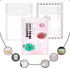 10 PCS Clear Envelope Pouch 7 X 5 Inch Clear Plastic Envelope Pouch with Snap Closure Waterproof Plastic Envelopes for Office School Documents Sticker, Photo Storage Folder, Receipt Holder